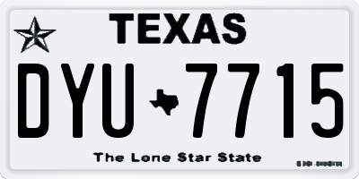 TX license plate DYU7715