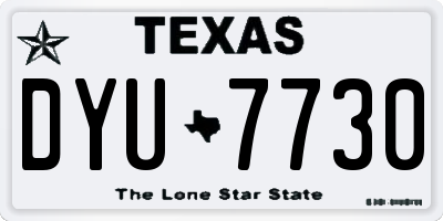 TX license plate DYU7730