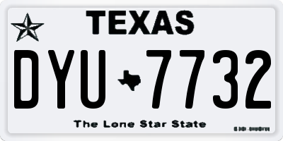 TX license plate DYU7732