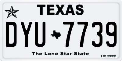 TX license plate DYU7739