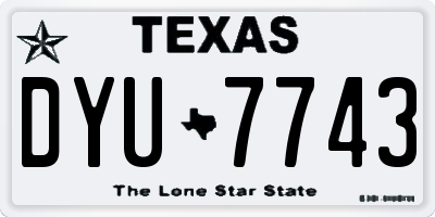 TX license plate DYU7743