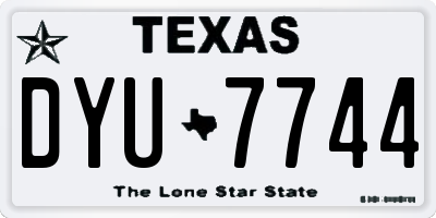 TX license plate DYU7744