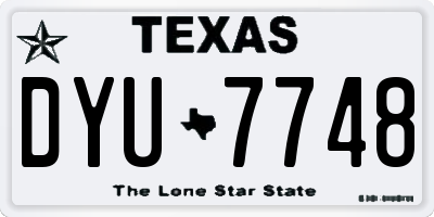 TX license plate DYU7748