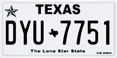 TX license plate DYU7751