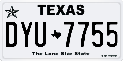 TX license plate DYU7755