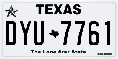 TX license plate DYU7761