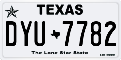 TX license plate DYU7782