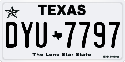 TX license plate DYU7797