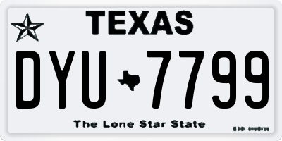 TX license plate DYU7799