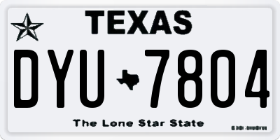 TX license plate DYU7804