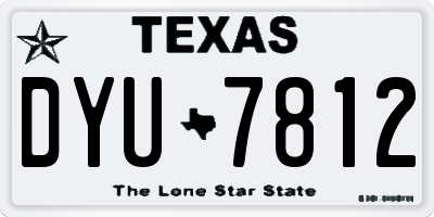 TX license plate DYU7812