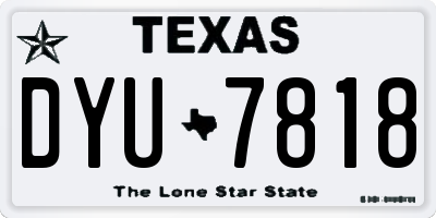 TX license plate DYU7818