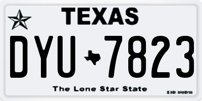 TX license plate DYU7823