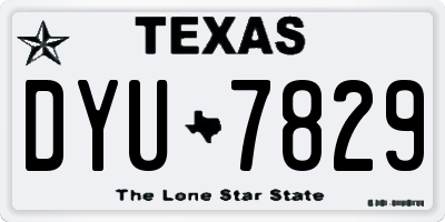 TX license plate DYU7829