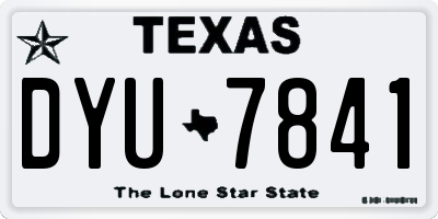 TX license plate DYU7841