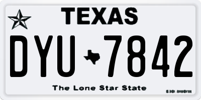 TX license plate DYU7842