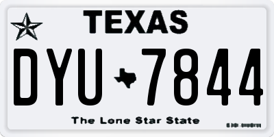 TX license plate DYU7844