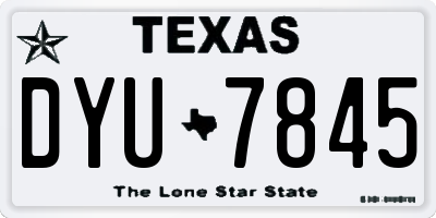 TX license plate DYU7845