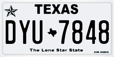 TX license plate DYU7848