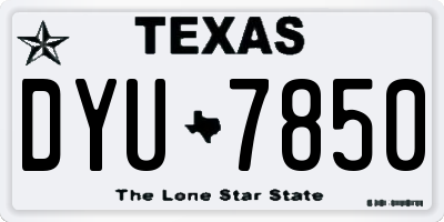 TX license plate DYU7850