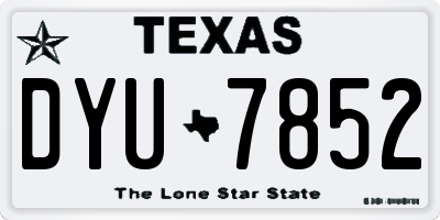 TX license plate DYU7852