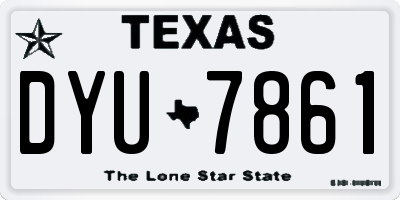 TX license plate DYU7861