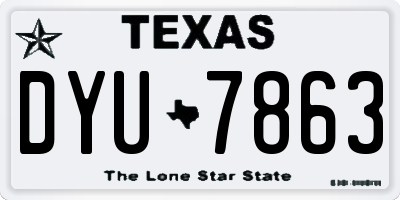 TX license plate DYU7863