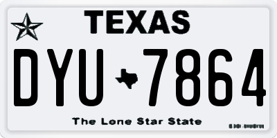 TX license plate DYU7864