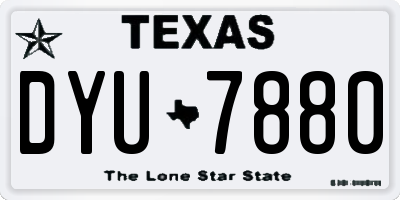 TX license plate DYU7880
