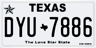 TX license plate DYU7886