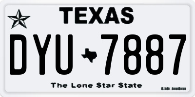TX license plate DYU7887