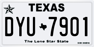 TX license plate DYU7901