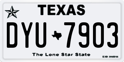 TX license plate DYU7903