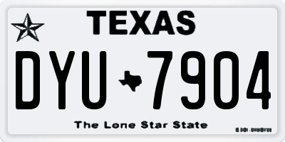 TX license plate DYU7904