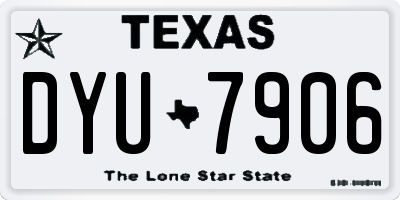 TX license plate DYU7906