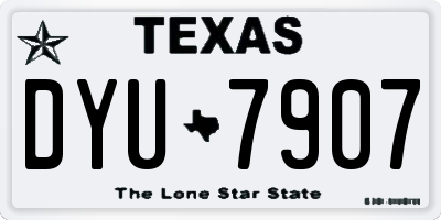 TX license plate DYU7907