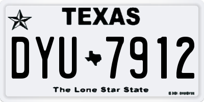TX license plate DYU7912