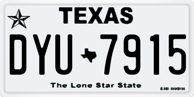 TX license plate DYU7915