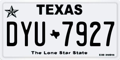 TX license plate DYU7927