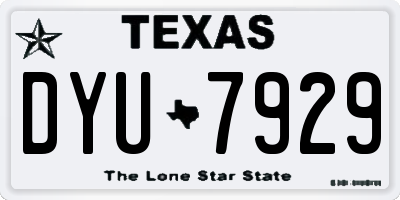 TX license plate DYU7929