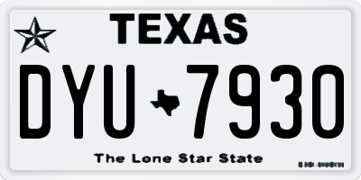 TX license plate DYU7930