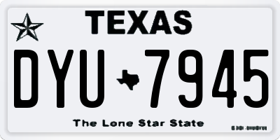 TX license plate DYU7945