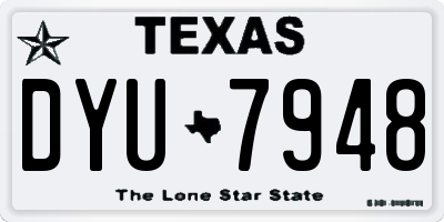 TX license plate DYU7948