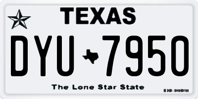 TX license plate DYU7950