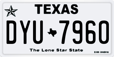 TX license plate DYU7960