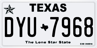 TX license plate DYU7968