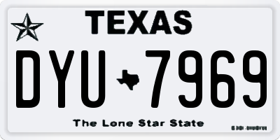 TX license plate DYU7969
