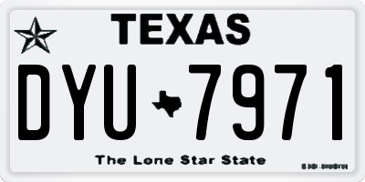 TX license plate DYU7971