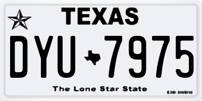 TX license plate DYU7975