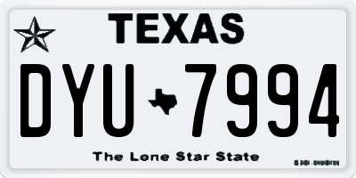 TX license plate DYU7994
